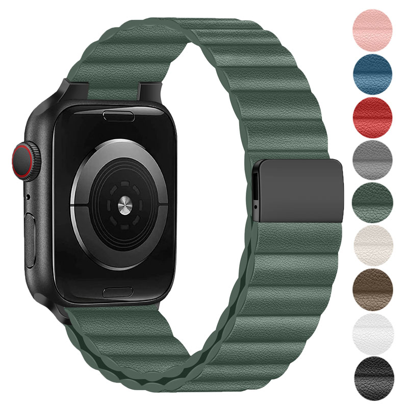 Milanese Loop Magnetic - Leren Band Voor Appel Horlogeband 45Mm