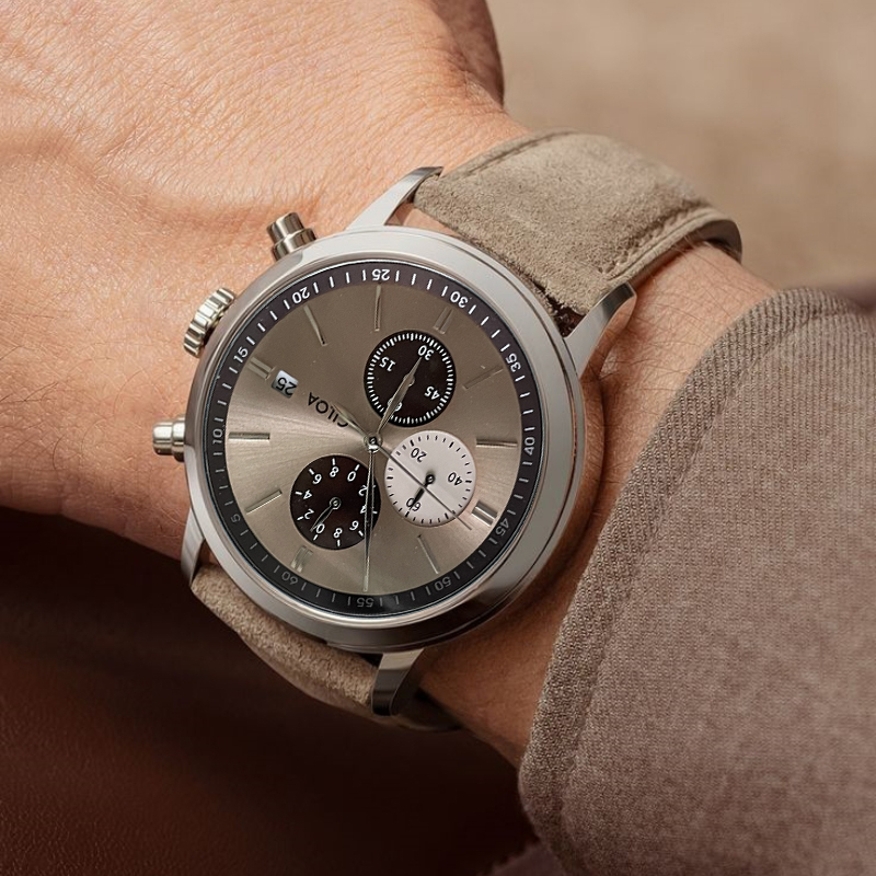 CILOA-Men Chronograafhorloge m - Suede Strap Watch recensie en prijs
